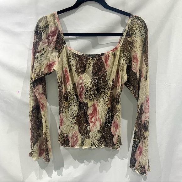 Y2K Fairycore Crinkle Mesh Top Long Sleeve - Picture 11 of 11